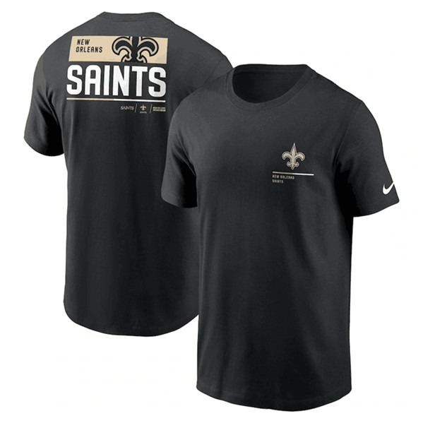 Men's New Orleans Saints Black Team Incline T-Shirt - Click Image to Close